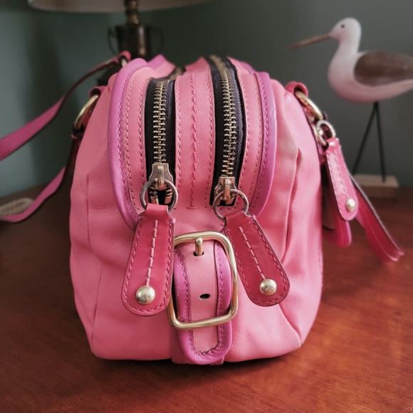 Coach 13382 Bonnie Satchel Pink Colorblock Leather Shoulder Bag Y2K - Picture 5 of 16